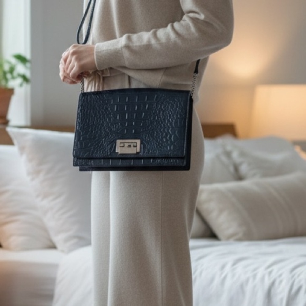 Kate Spade Fiona Croc Embossed Crossbody Bag - Picture 14 of 16